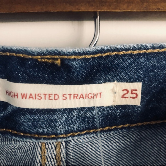 NWT New Levi's High Waisted Straight Jeans New Medium wash zip fly high … - Picture 6 of 12
